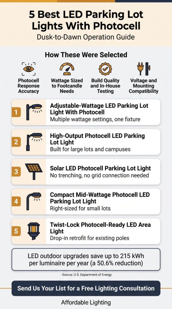 5 Best LED Parking Lot Lights With Photocell for Dusk-to-Dawn Operation 1 image 12